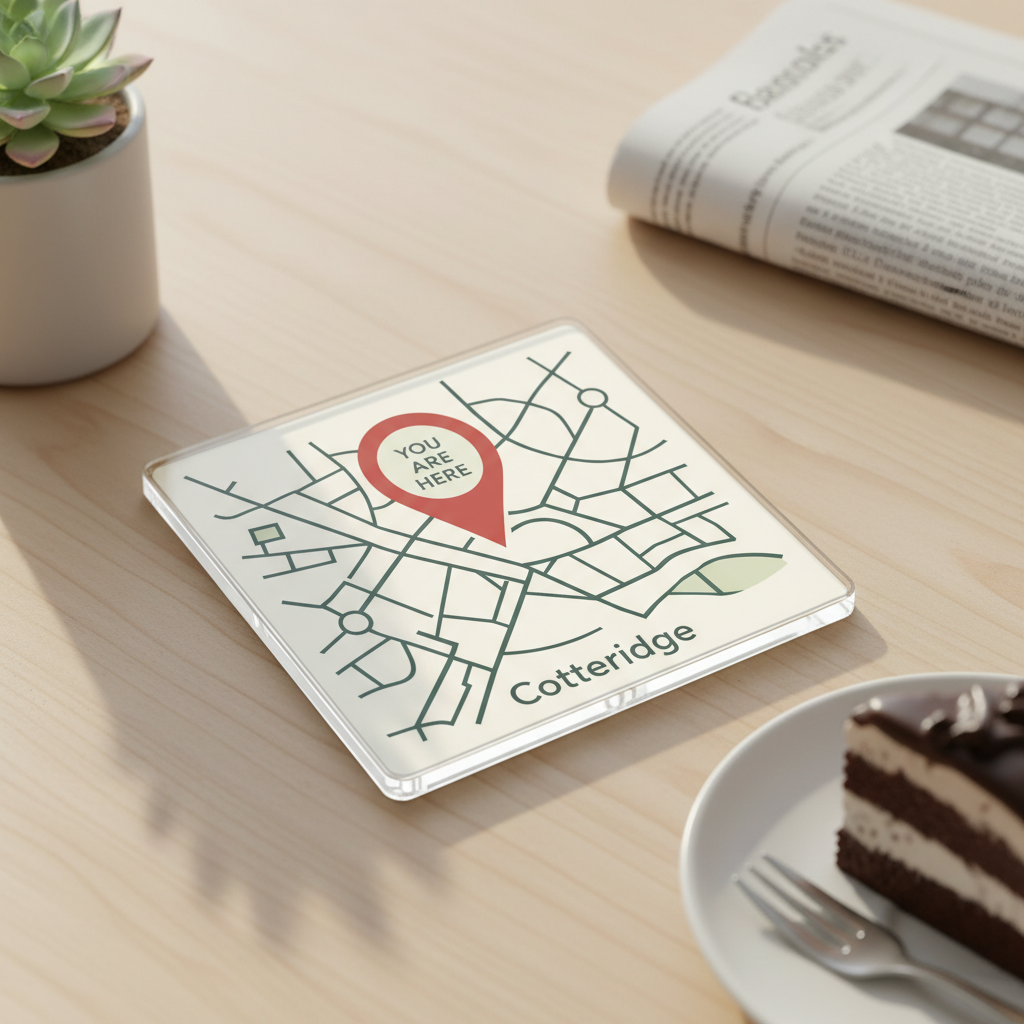 Cotteridge - Coaster - Geometric Lines - Location Pin