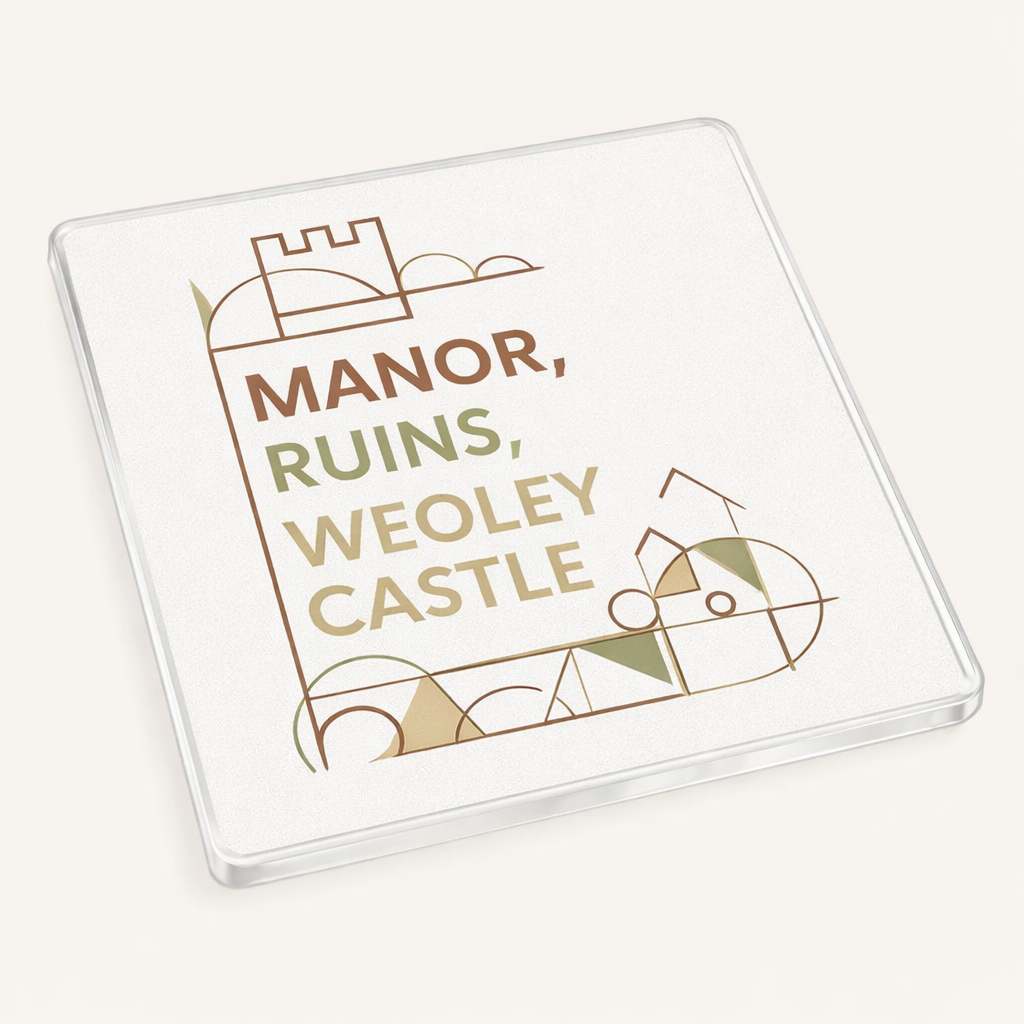 Weoley Castle - Coaster - Geometric Lines - Word Stack