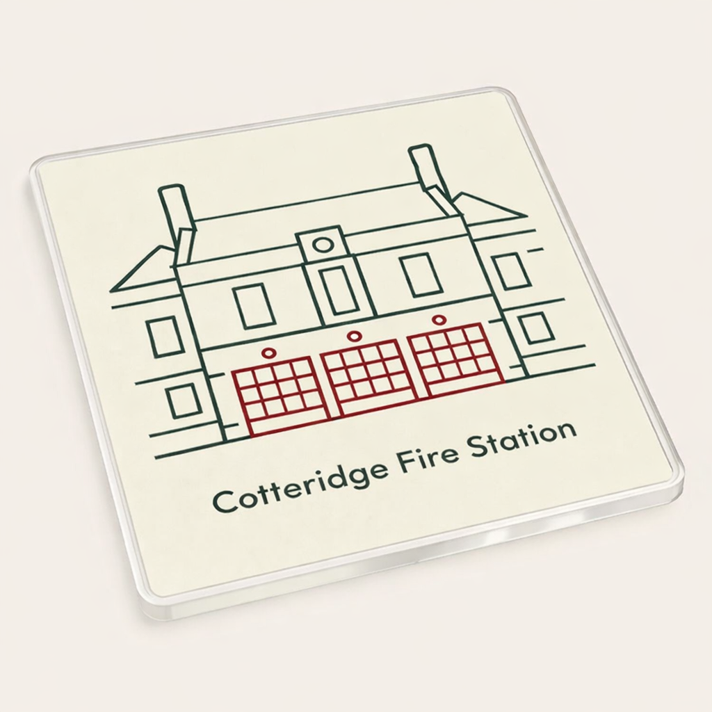 Cotteridge - Coaster - Geometric Lines - Cotteridge Fire Station