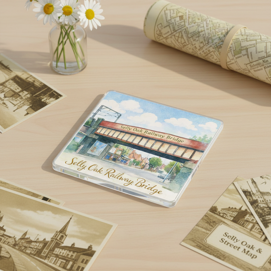 Selly Oak - Coaster - Soft Watercolours - Railway Bridge