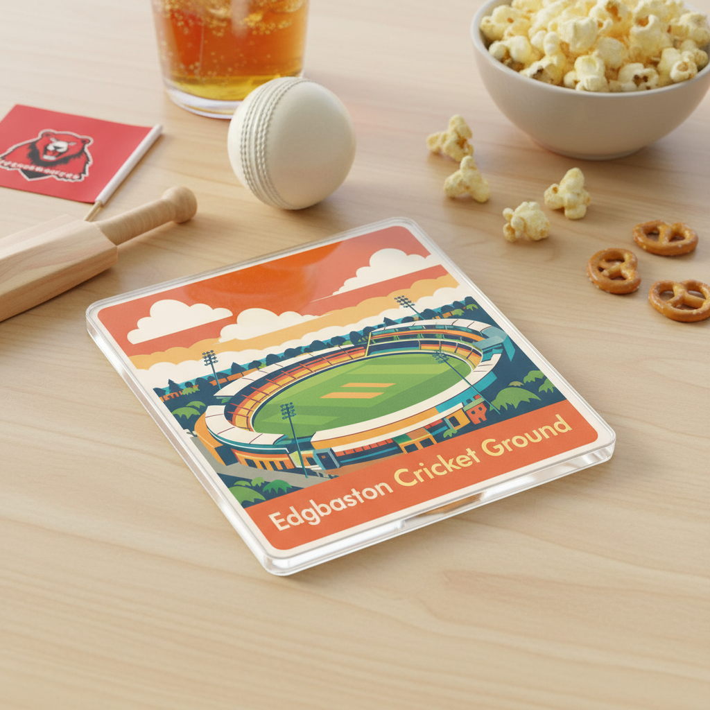 Edgbaston - Coaster - Mid-Century Retro - Edgbaston Cricket Ground