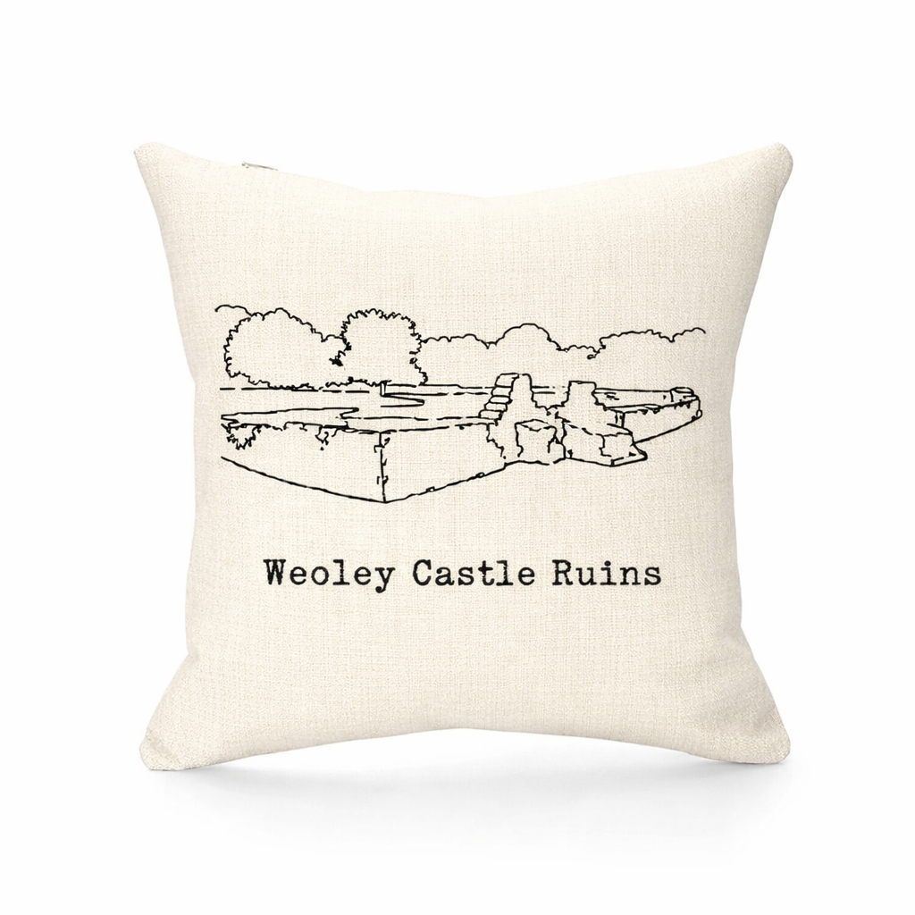 Weoley Castle - Cushion - Minimal Lines Design - Weoley Castle Ruins