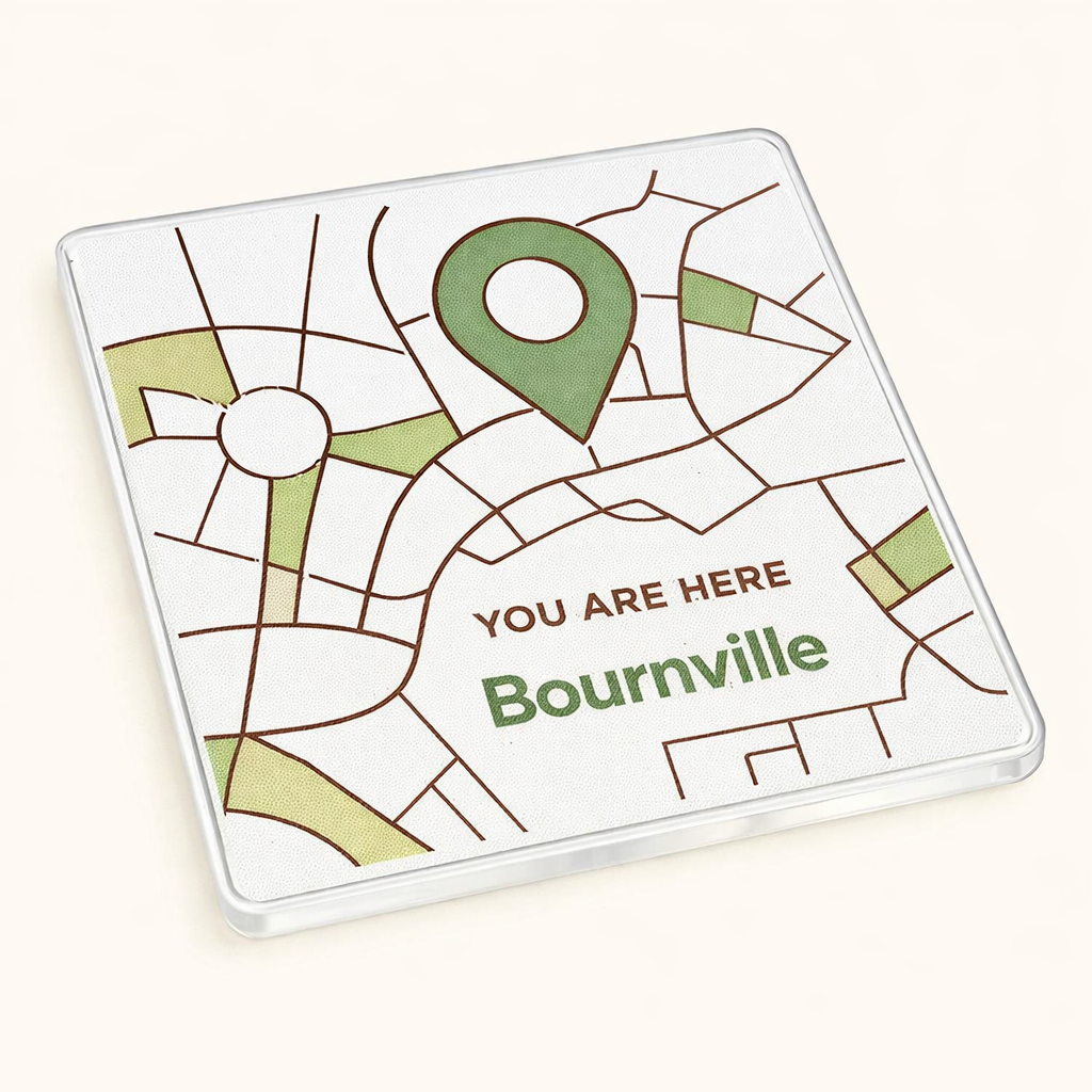 Bournville - Coaster - Geometric Lines - Location Pin