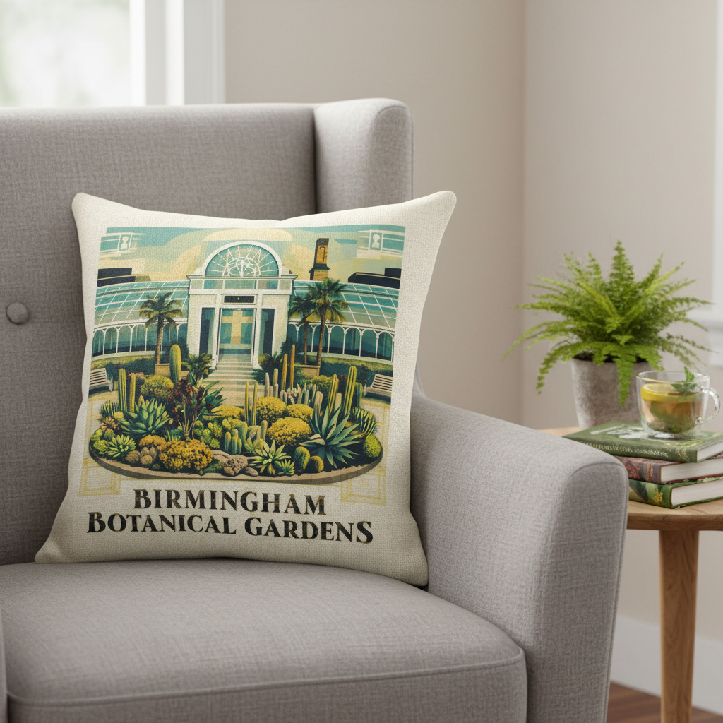 Edgbaston - Cushion - Vintage Vibes Design - Birmingham Botanical Gardens