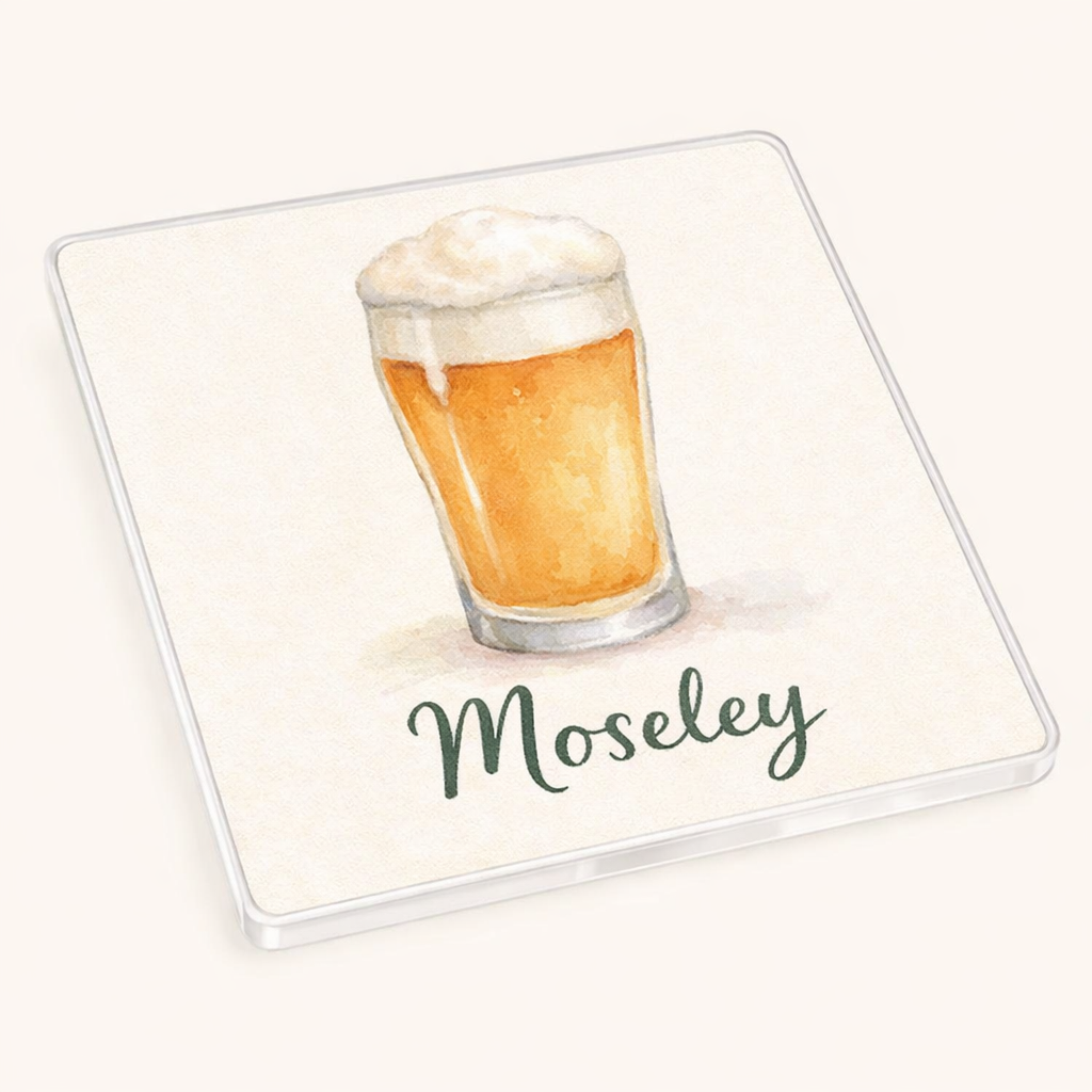 Moseley - Coaster - Soft Watercolours - Beer Glass