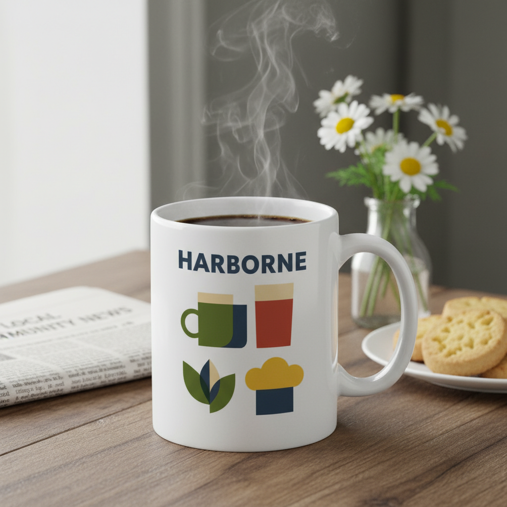 Harborne - Mug - Geometric Grid Design