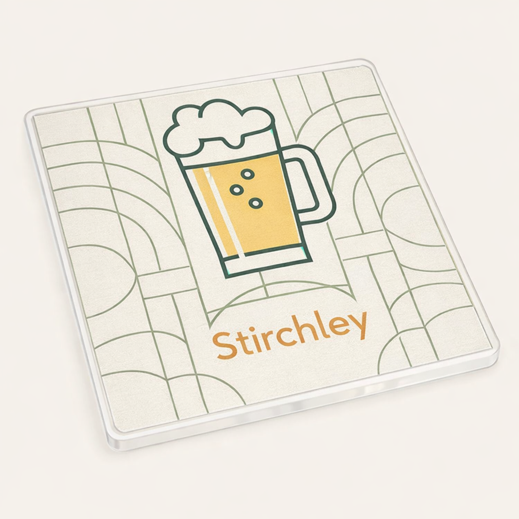 Stirchley - Coaster - Geometric Lines - Beer Glass