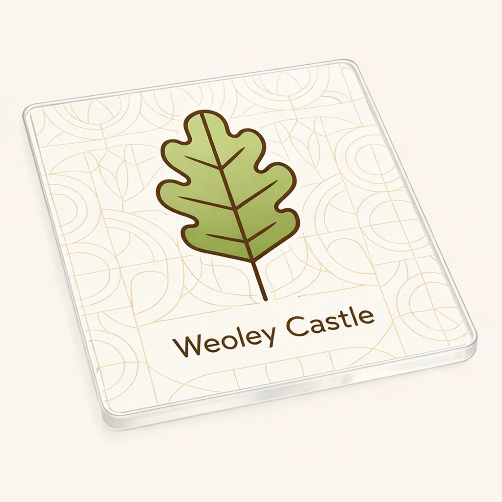 Weoley Castle - Coaster - Geometric Lines - Leaf