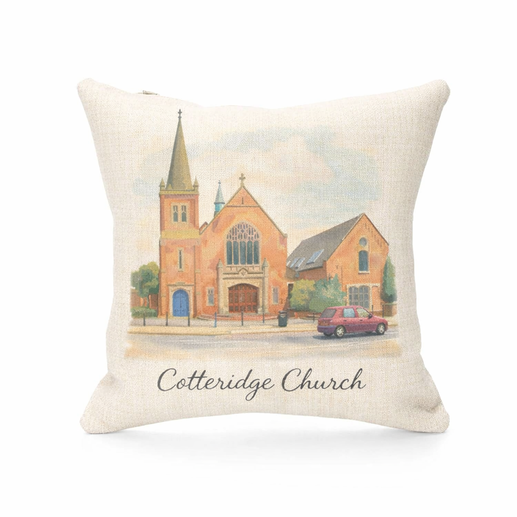 Cotteridge - Cushion - Stylised Painting Design - Cotteridge Church