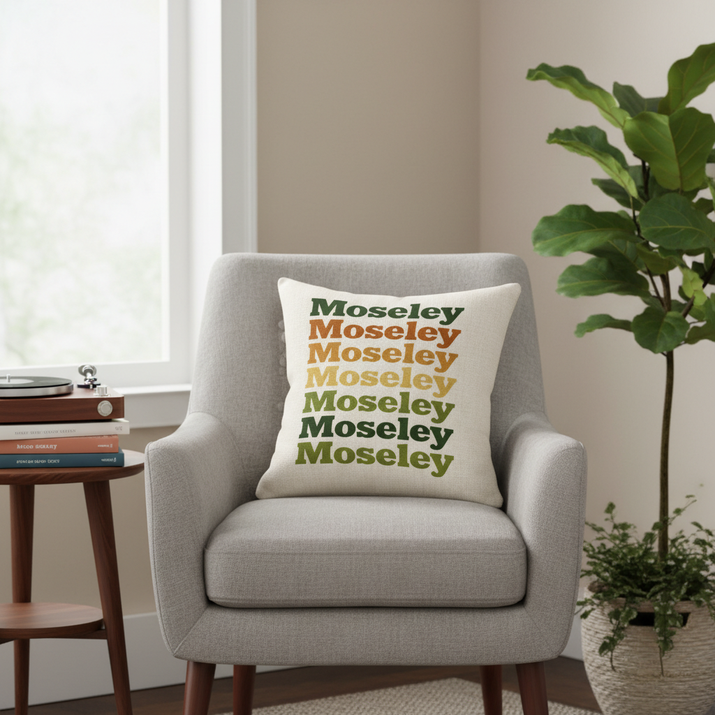 Moseley - Cushion - Retro Typography Design