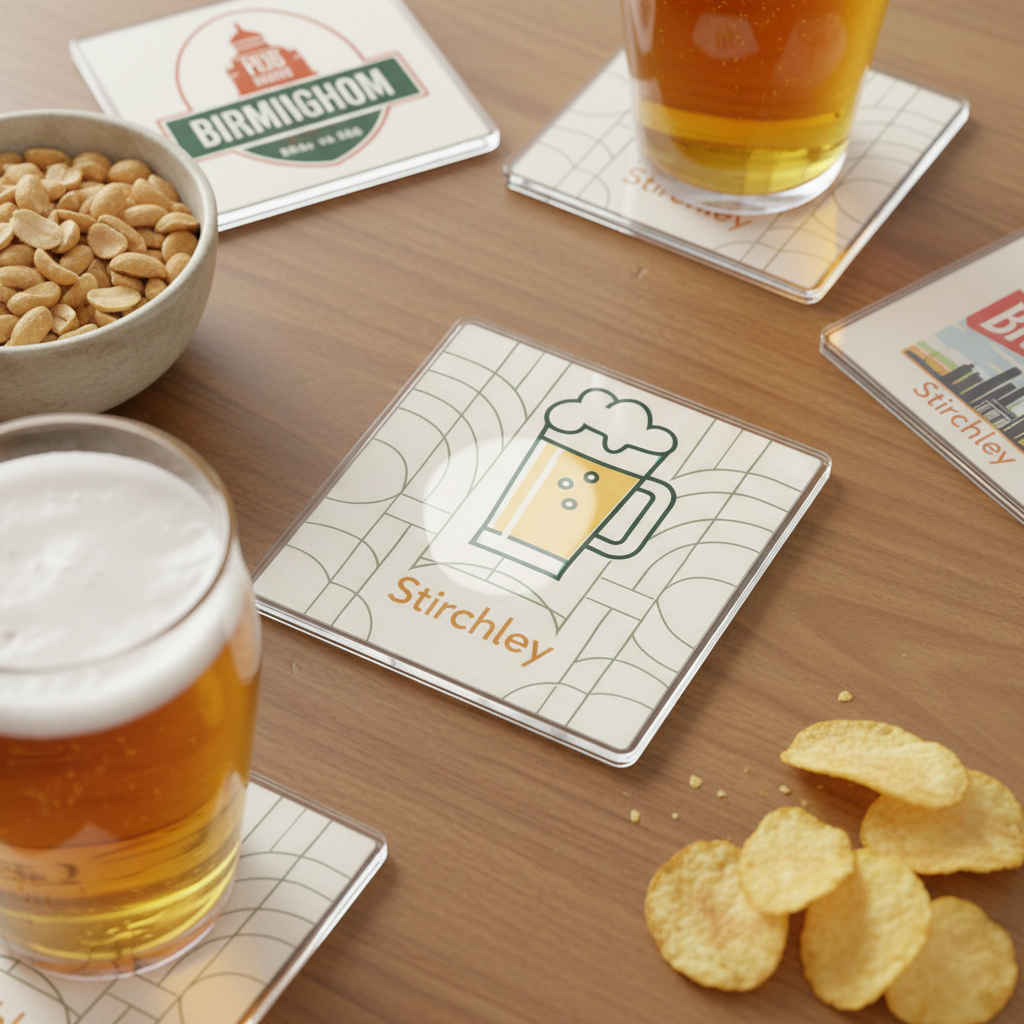 Stirchley - Coaster - Geometric Lines - Beer Glass