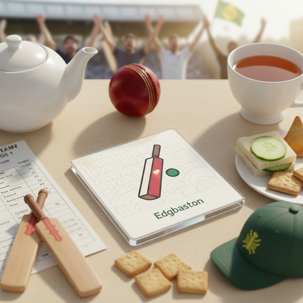 Edgbaston - Coaster - Geometric Lines - Cricket Bat