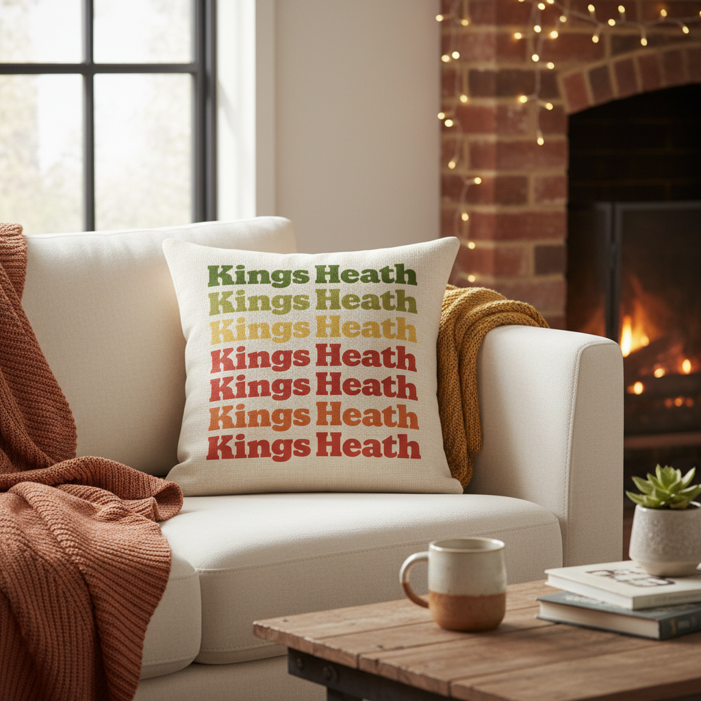Kings Heath - Cushion - Retro Typography Design
