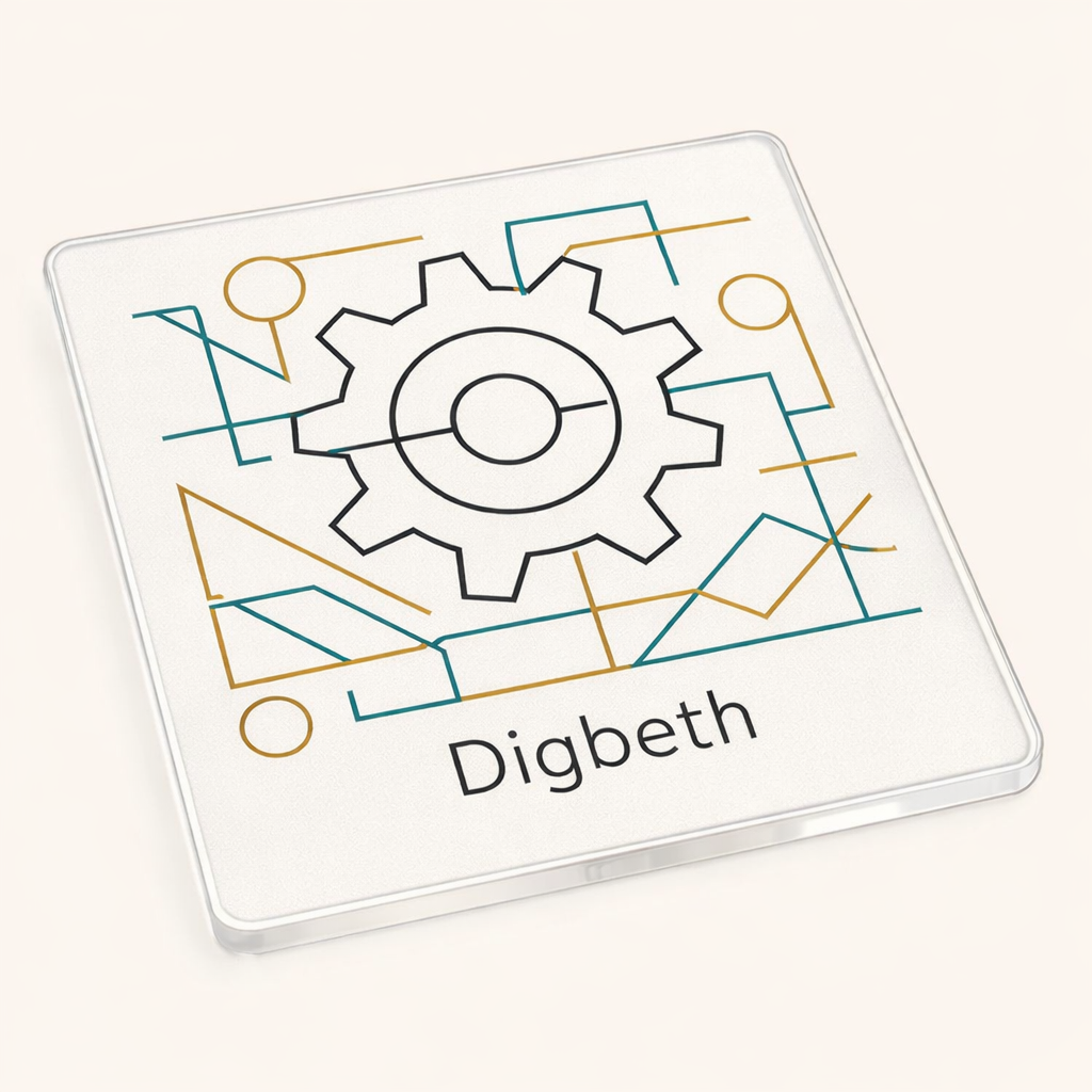 Digbeth - Coaster - Geometric Lines - Factory Cog