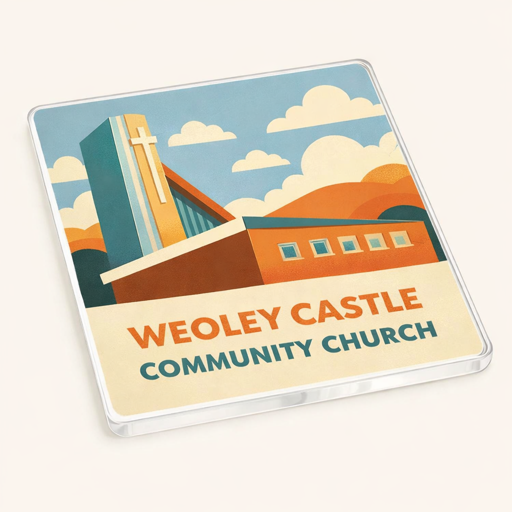 Weoley Castle - Coaster - Mid-Century Retro - Weoley Castle Community Church