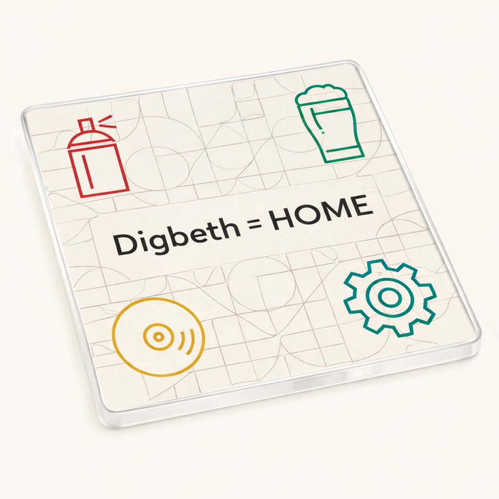 Digbeth - Coaster - Geometric Lines - Local Icons