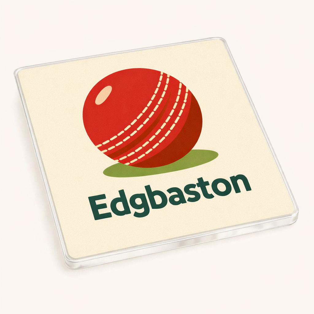 Edgbaston - Coaster - Mid-Century Retro - Cricket Ball