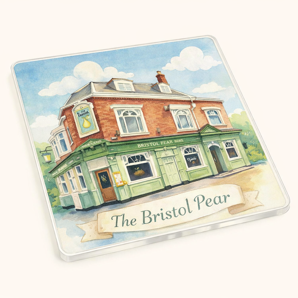 Selly Oak - Coaster - Soft Watercolours - The Bristol Pear Pub
