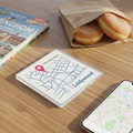 Ladywood - Coaster - Geometric Lines - Location Pin