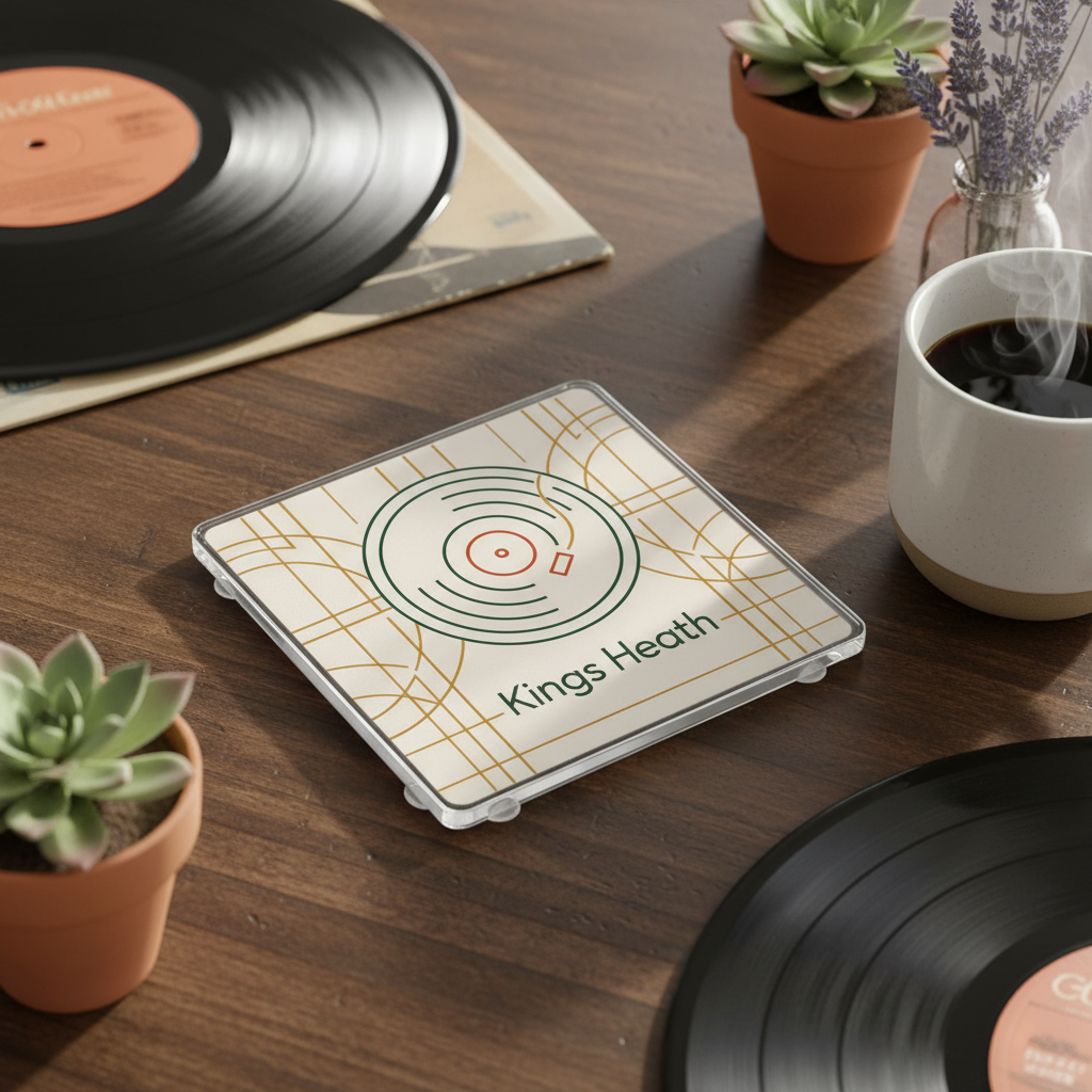 Kings Heath - Coaster - Geometric Lines - Vinyl Record