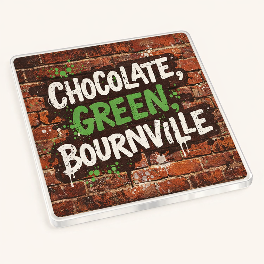 Bournville - Coaster - Urban Street Art - Word Stack