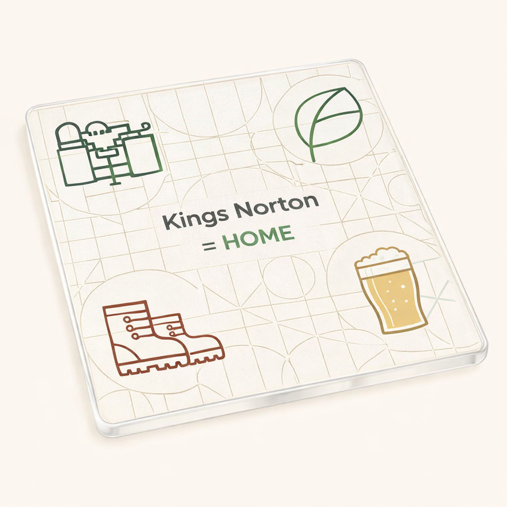 Kings Norton - Coaster - Geometric Lines - Local Icons