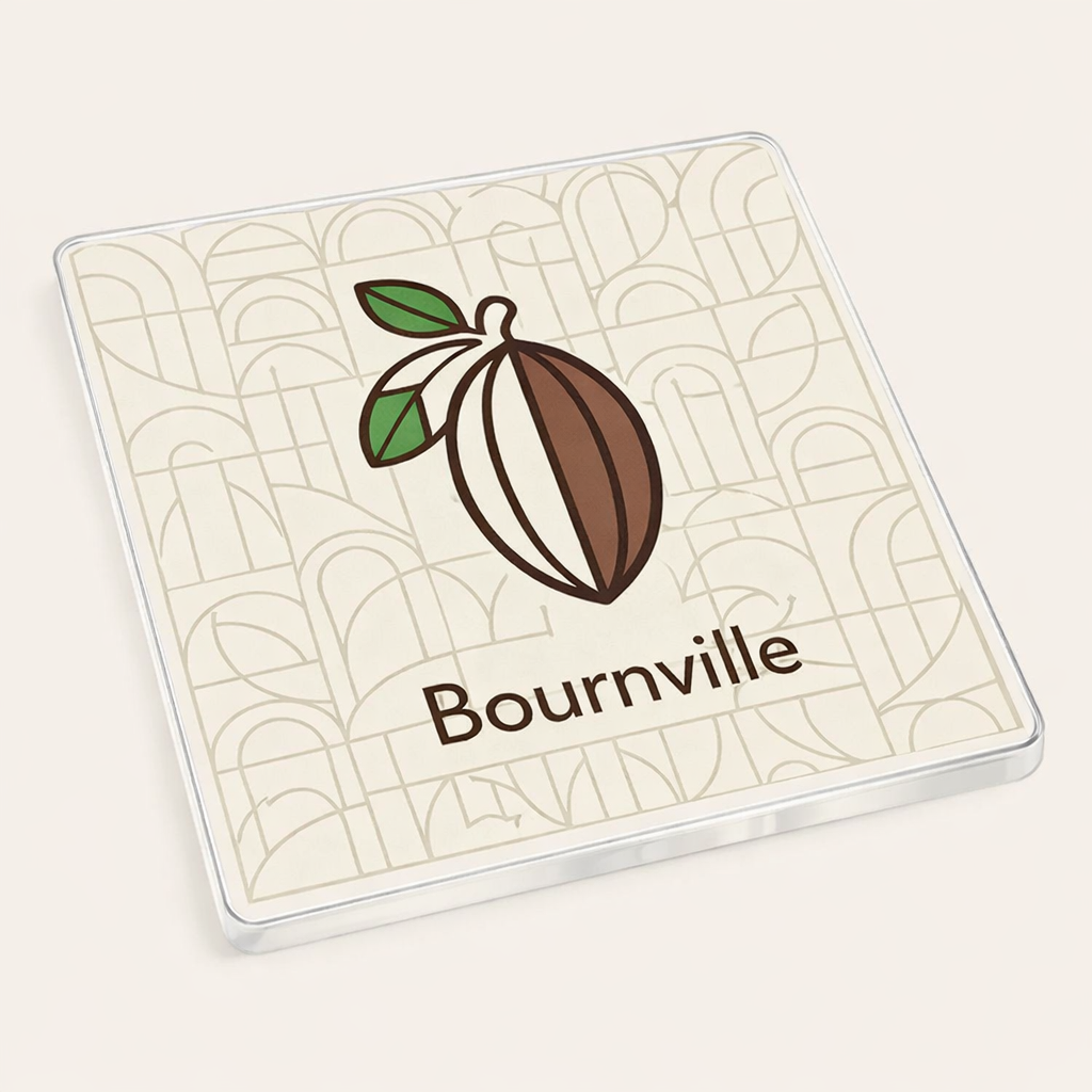 Bournville - Coaster - Geometric Lines - Cocoa Bean
