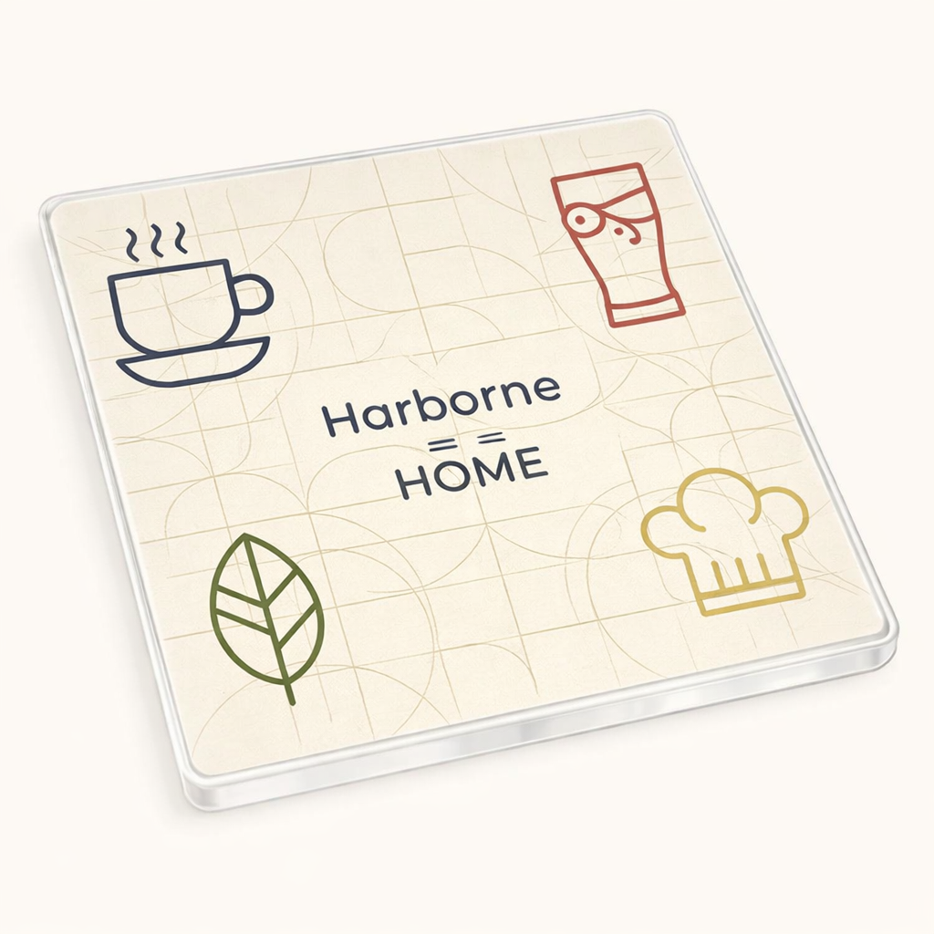 Harborne - Coaster - Geometric Lines - Local Icons