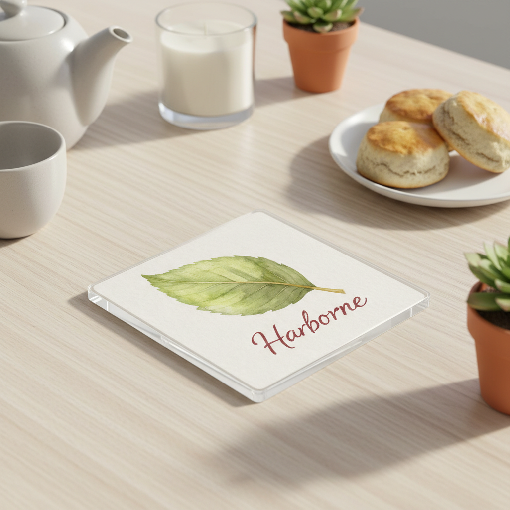 Harborne - Coaster - Soft Watercolours - Leaf