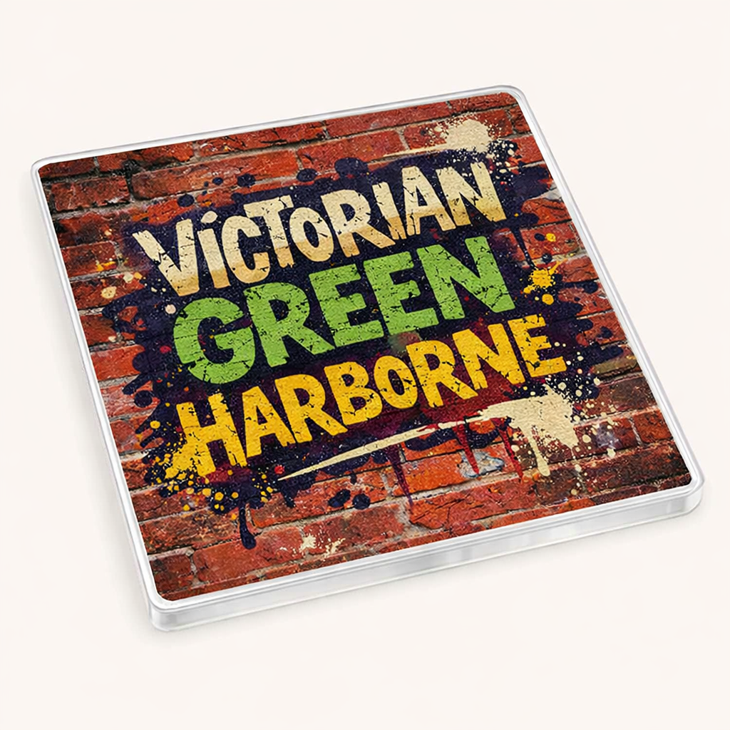 Harborne - Coaster - Urban Street Art - Word Stack