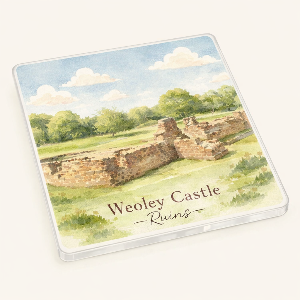 Weoley Castle - Coaster - Soft Watercolours - Weoley Castle Ruins