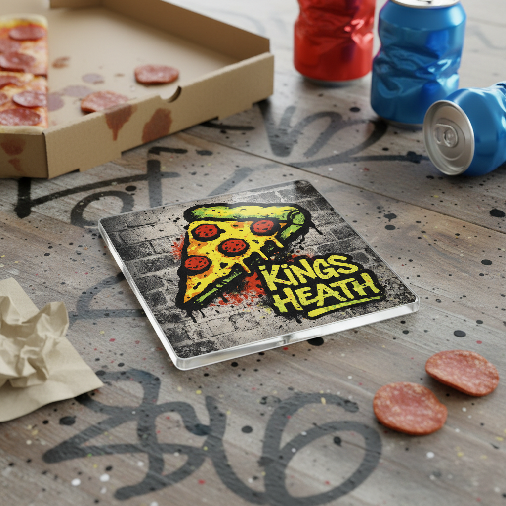 Kings Heath - Coaster - Urban Street Art - Pizza Slice