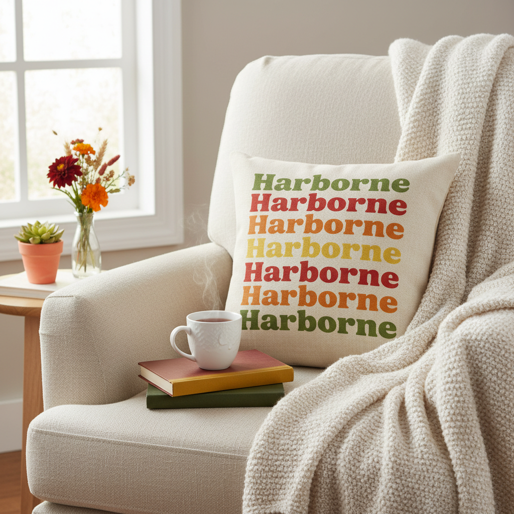 Harborne - Cushion - Retro Typography Design