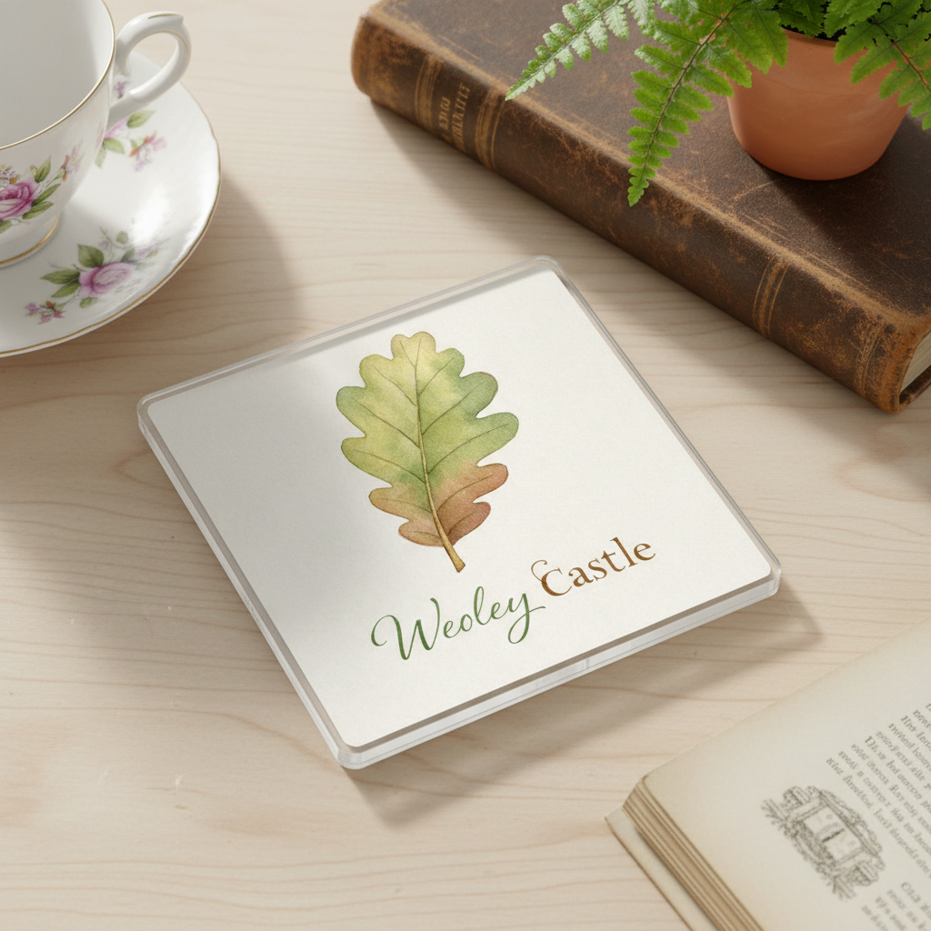 Weoley Castle - Coaster - Soft Watercolours - Leaf