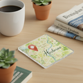 Harborne - Coaster - Soft Watercolours - Location Pin