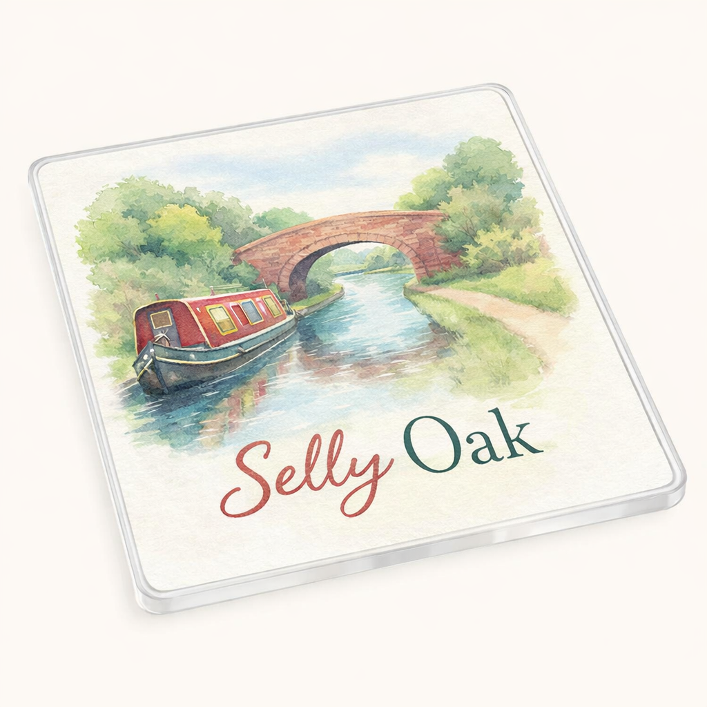 Selly Oak - Coaster - Soft Watercolours - Canal