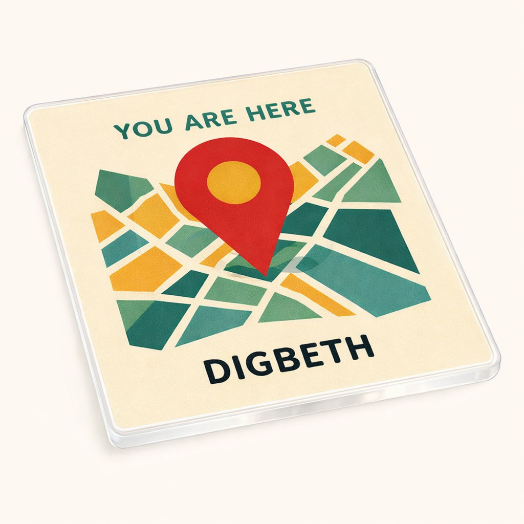 Digbeth - Coaster - Mid-Century Retro - Location Pin