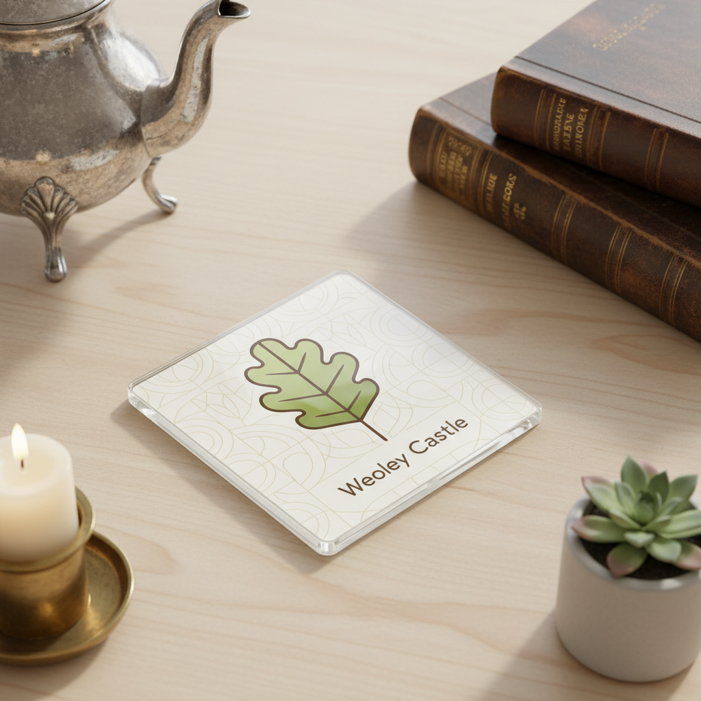 Weoley Castle - Coaster - Geometric Lines - Leaf
