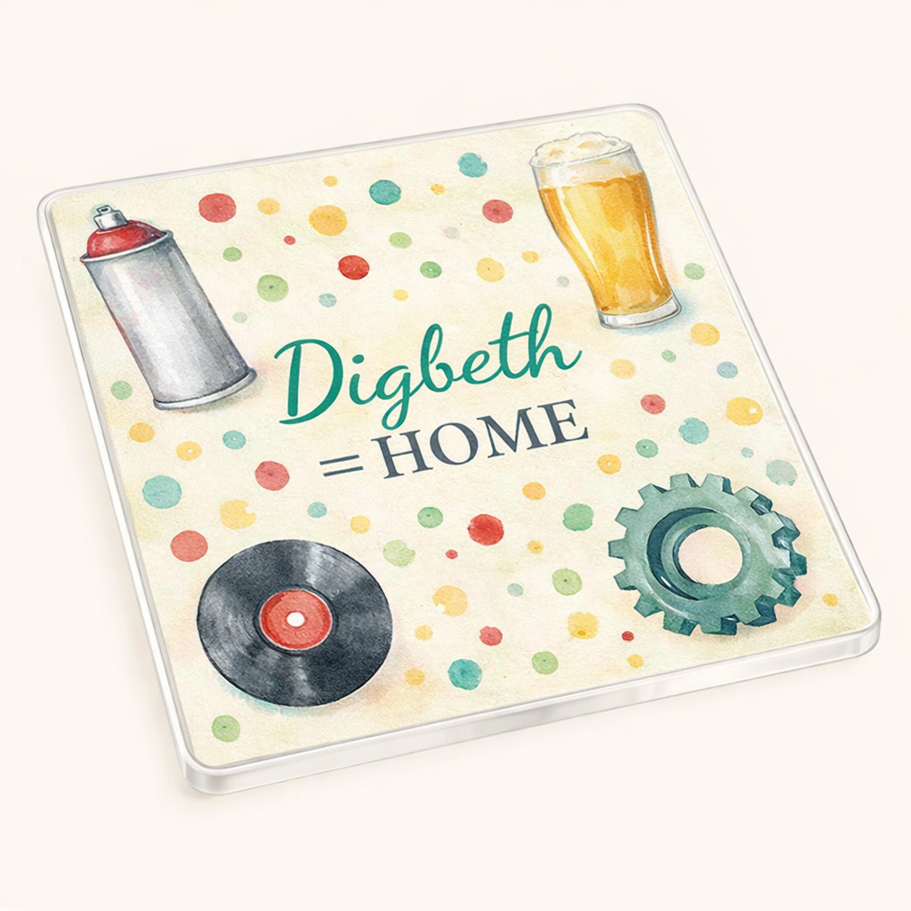 Digbeth - Coaster - Soft Watercolours - Local Icons