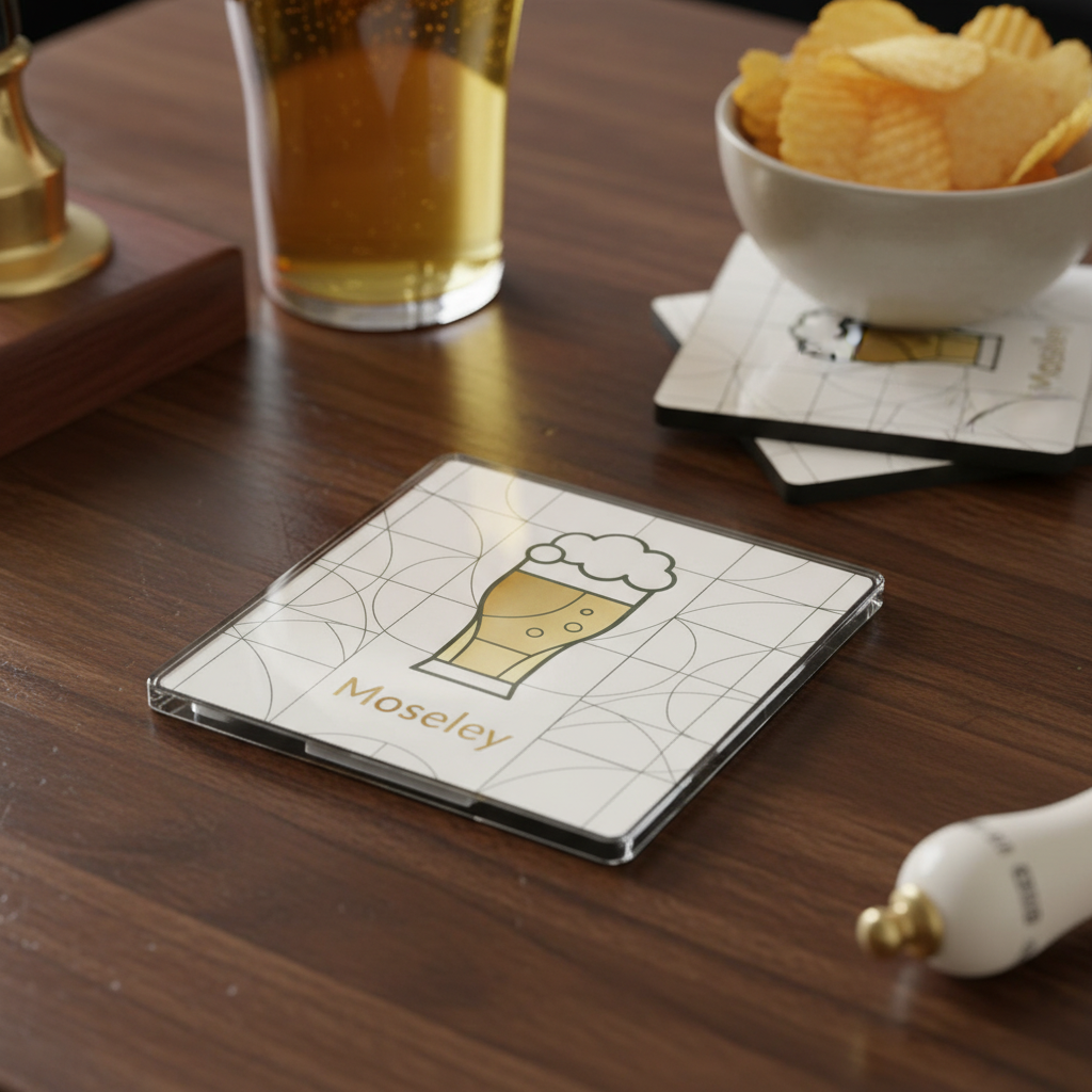 Moseley - Coaster - Geometric Lines - Beer Glass