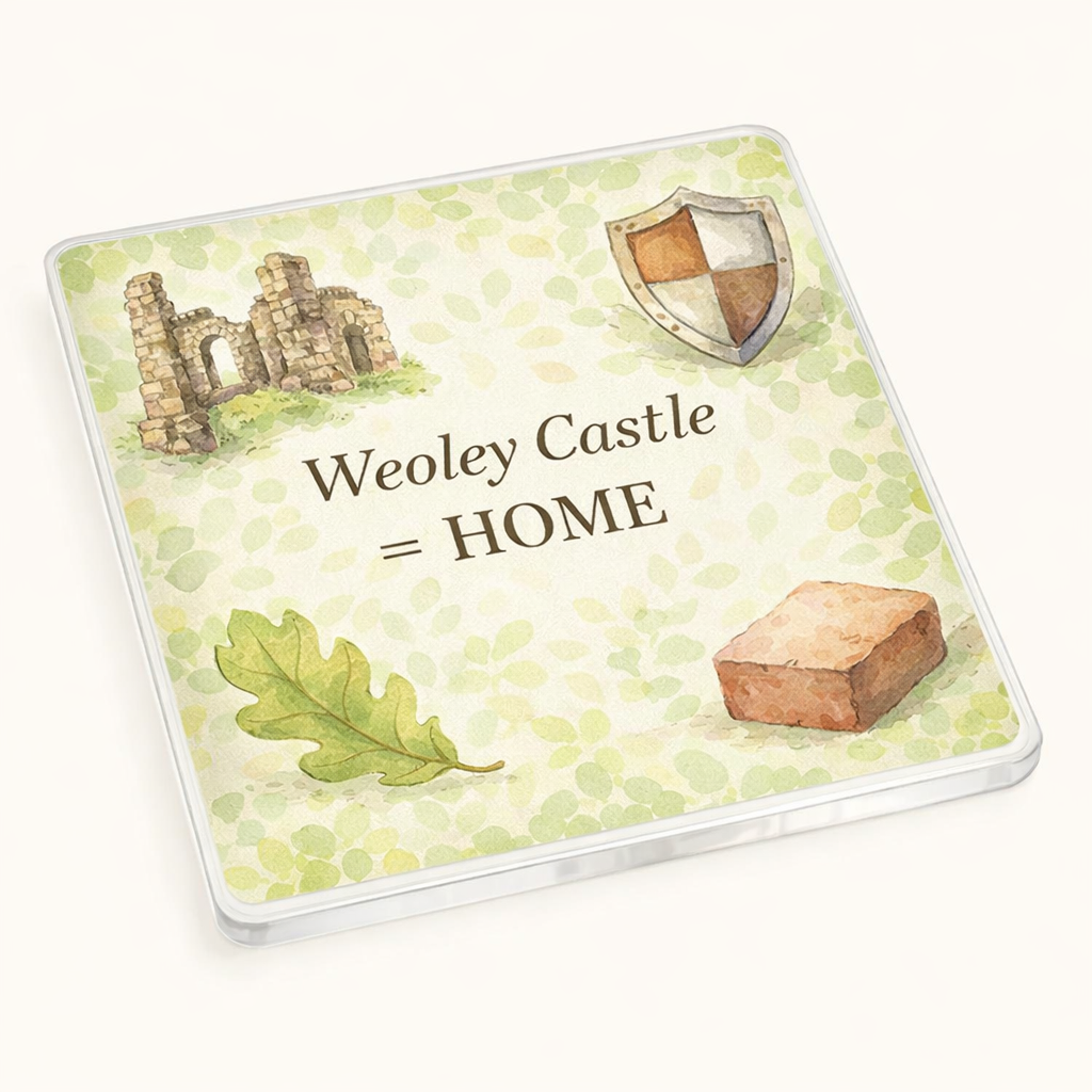 Weoley Castle - Coaster - Soft Watercolours - Local Icons