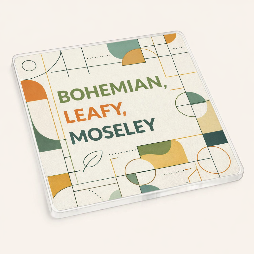 Moseley - Coaster - Geometric Lines - Word Stack