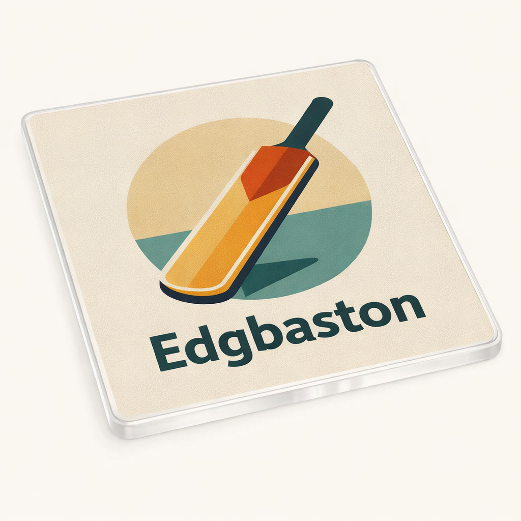 Edgbaston - Coaster - Mid-Century Retro - Cricket Bat
