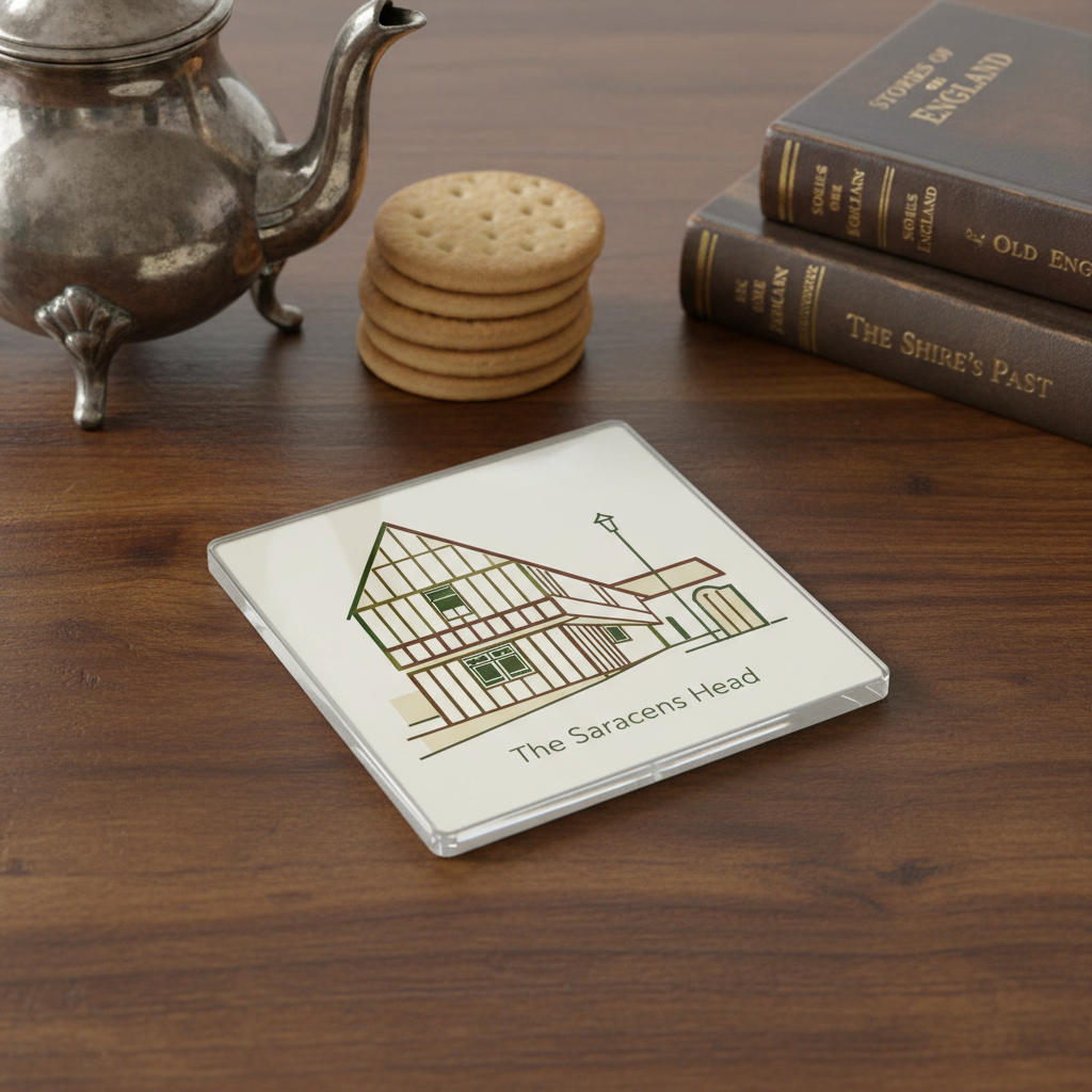 Kings Norton - Coaster - Geometric Lines - The Saracen's Head Pub