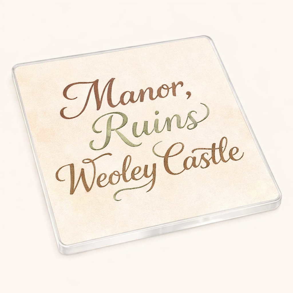 Weoley Castle - Coaster - Soft Watercolours - Word Stack