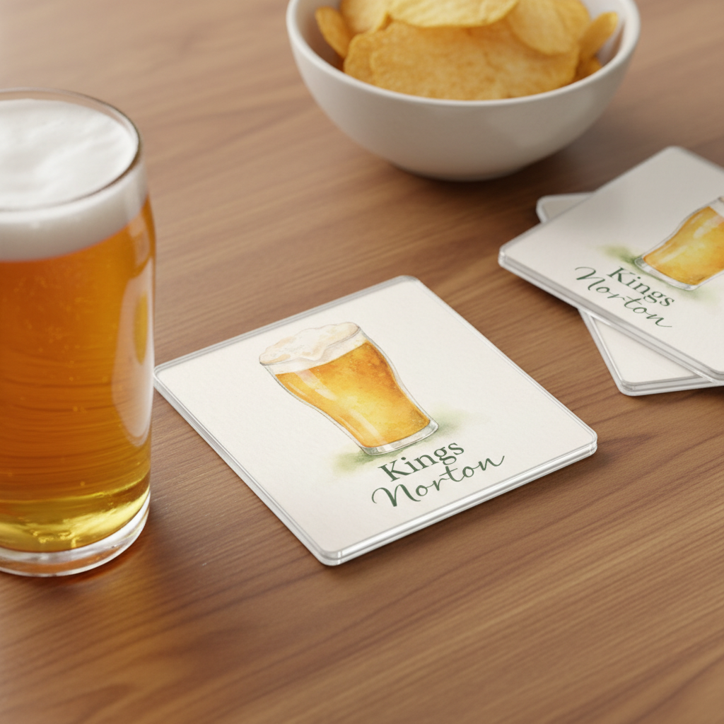 Kings Norton - Coaster - Soft Watercolours - Beer Glass