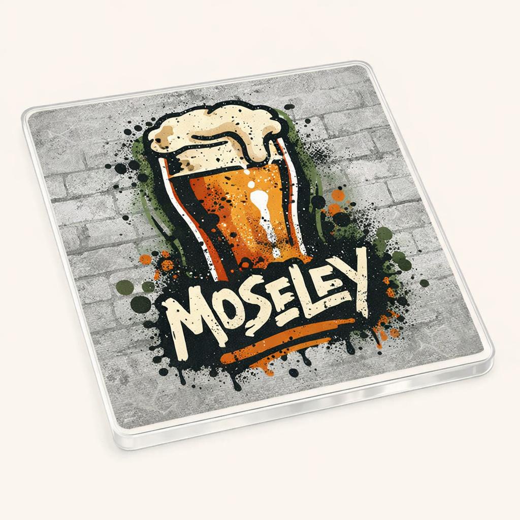 Moseley - Coaster - Urban Street Art - Beer Glass
