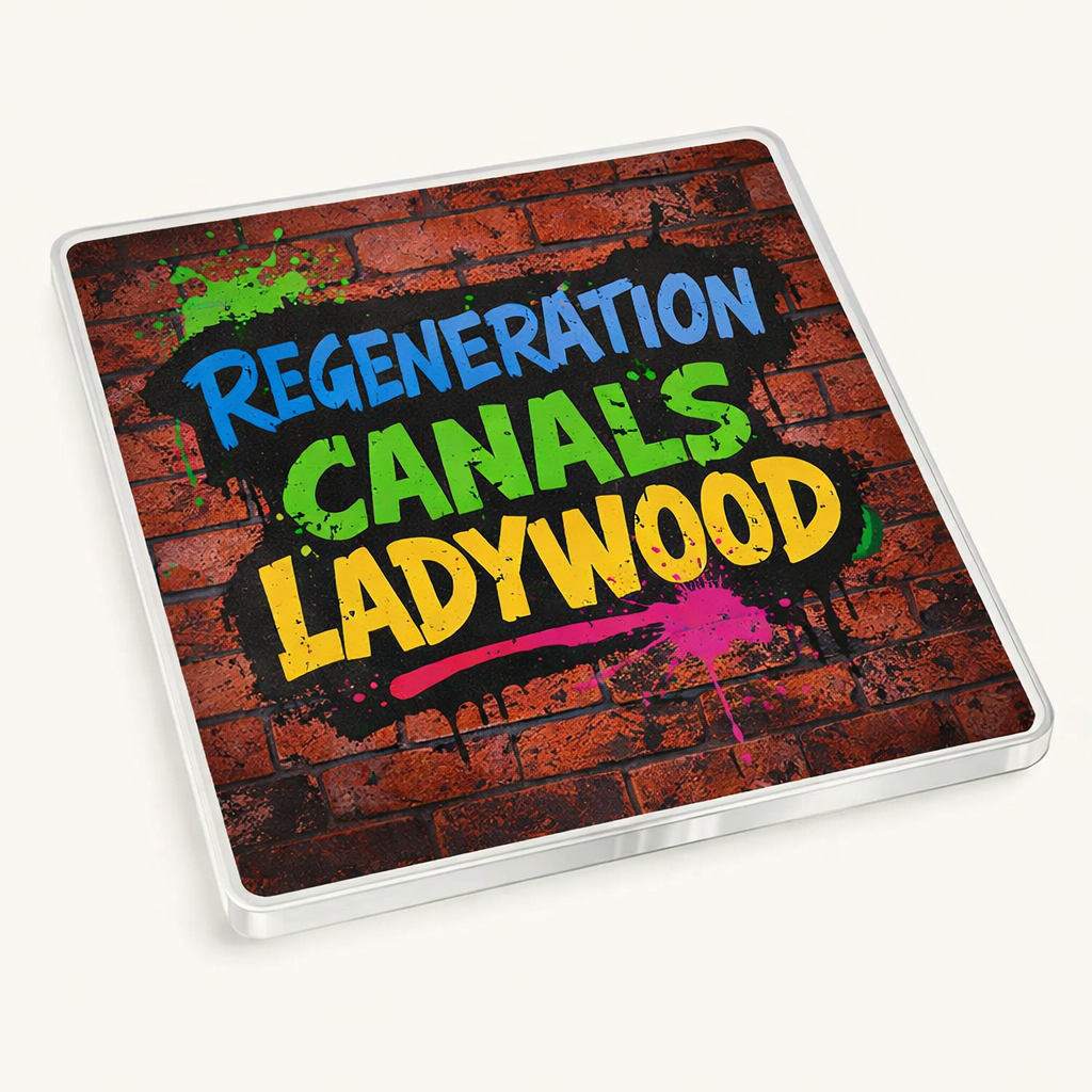 Ladywood - Coaster - Urban Street Art - Word Stack