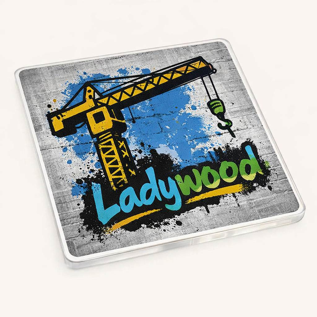Ladywood - Coaster - Urban Street Art - Construction Crane