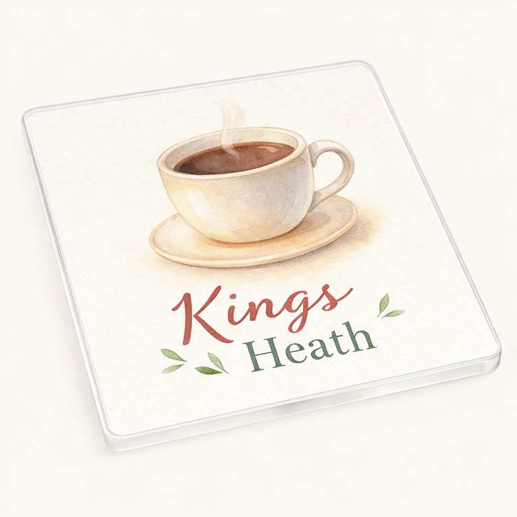 Kings Heath - Coaster - Soft Watercolours - Coffee Cup